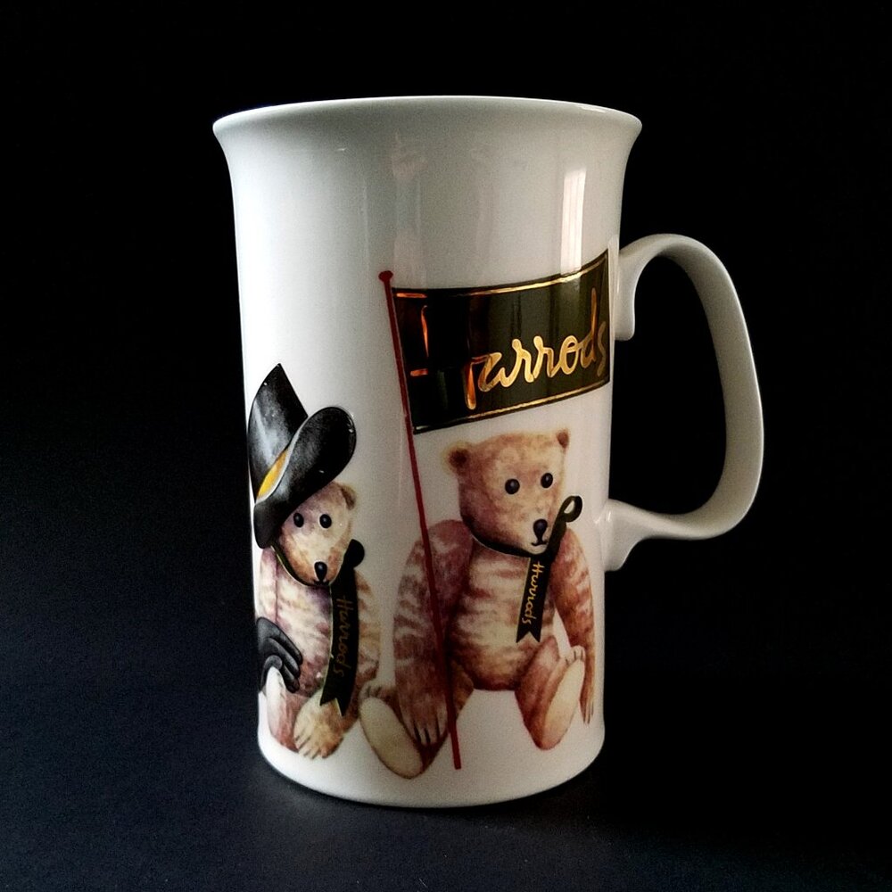 Vintage Harrods Knightsbridge Fine Bone China Teddy Bears Mug Made in England